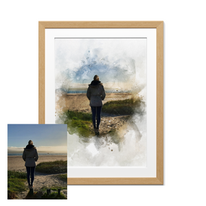 Watercolour Portrait – Framed Matt Paper with Perspex