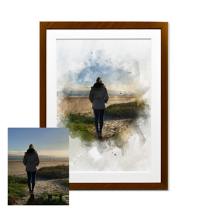 Watercolour Portrait – Framed Matt Paper with Perspex