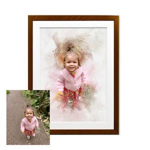 Watercolour Portrait – Framed Matt Paper with Perspex