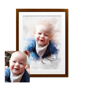 Watercolour Portrait – Framed Matt Paper with Perspex