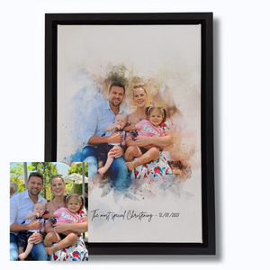 Watercolour Portrait - Canvas & Frame