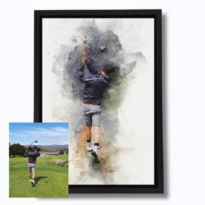 Watercolour Portrait - Canvas & Frame