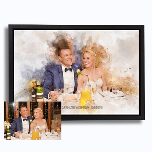 Watercolour Portrait - Canvas & Frame
