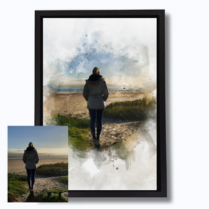Watercolour Portrait - Canvas & Frame