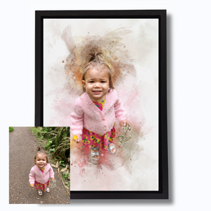 Watercolour Portrait - Canvas & Frame